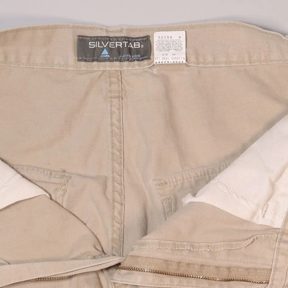 Vintage Levis Silvertab Cargo Pants Beige Khaki Baggy Y2K Mens 34x32